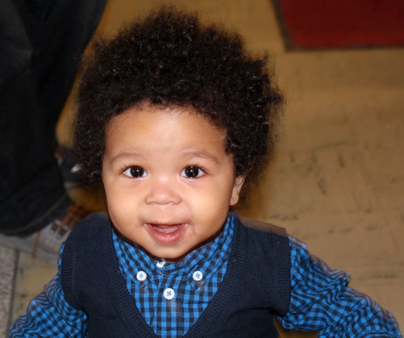 Fan of the game. Elijah at the Guelph Gryphons women's basketball game against Lakehead Thunderwolves at the University of Guelph, Fri. Feb. 1, 2013. (Andrea Connell)